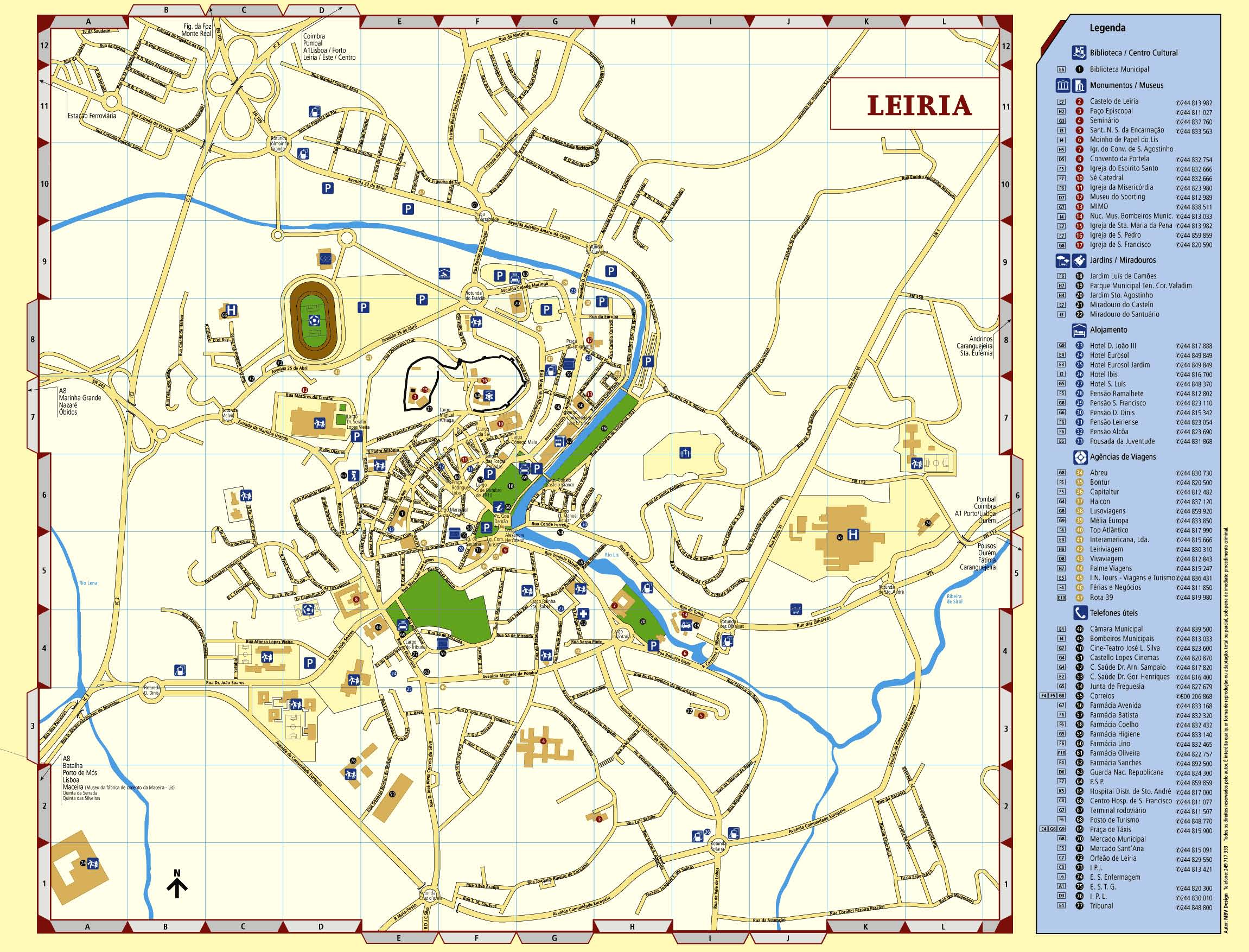 Mapa da Cidade de Leiria